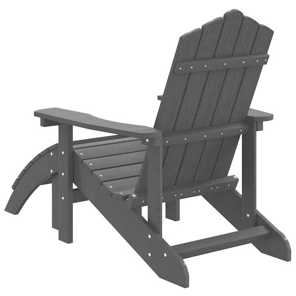 Zahradní křeslo Adirondack s podnožkou HDPE antracitové 318646