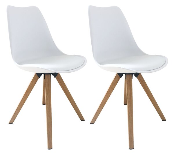 ByLIVING Židle Kira, 2 kusy (dub / bílá) (100336764003)
