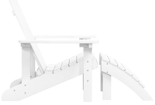 Zahradní křeslo Adirondack s podnožkou HDPE bílé 318645