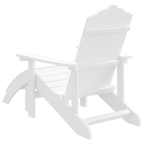 Zahradní křeslo Adirondack s podnožkou HDPE bílé 318645