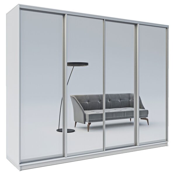 VerDesign GOMMA š300/v240 šatní skříň se zrcadlem, bílá