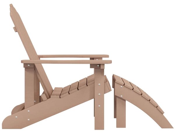 Zahradní křeslo Adirondack s podnožkou HDPE hnědé 318647