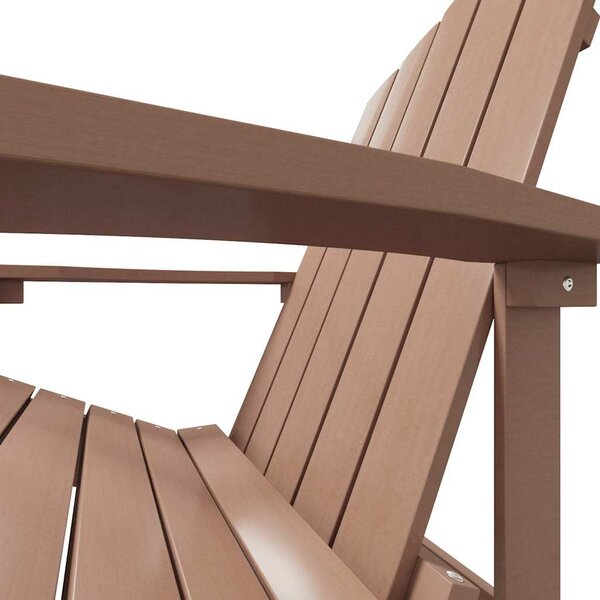Zahradní křeslo Adirondack s podnožkou HDPE hnědé 318647