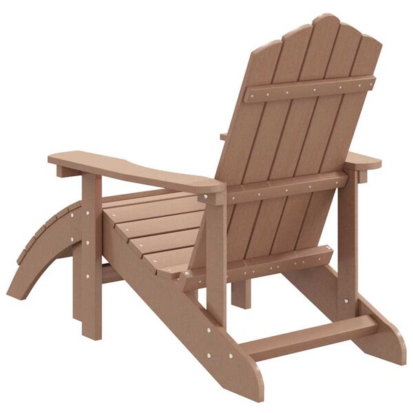 Zahradní křeslo Adirondack s podnožkou HDPE hnědé 318647