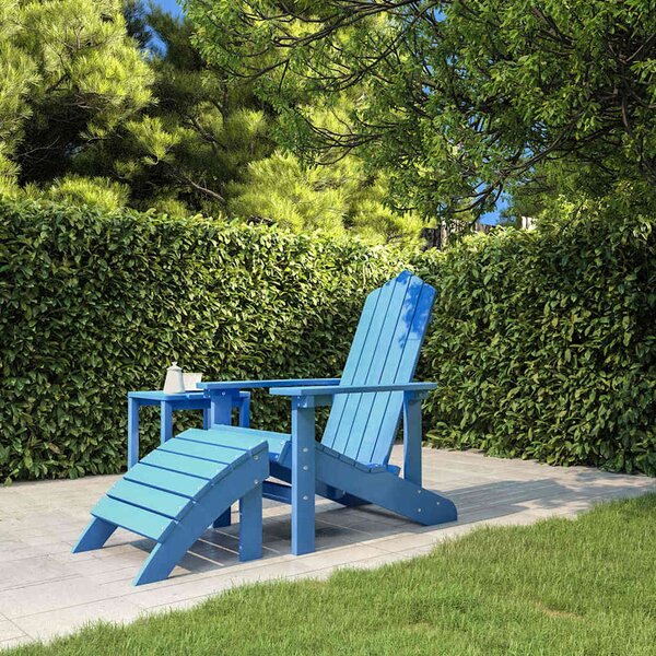 Zahradní křeslo Adirondack s podnožkou HDPE akvamarínové 318648