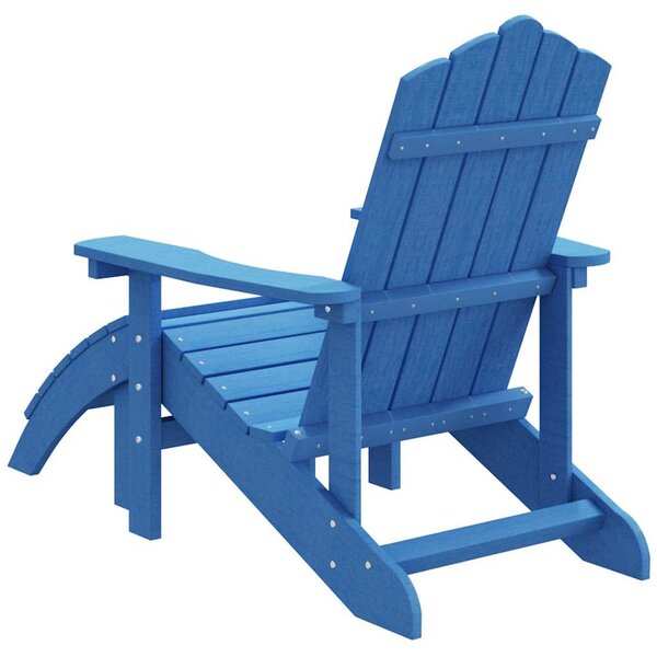 Zahradní křeslo Adirondack s podnožkou HDPE akvamarínové 318648