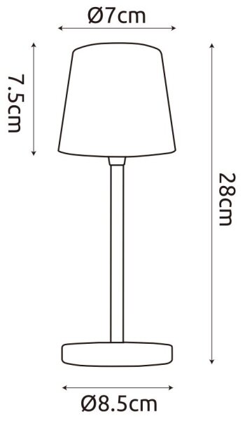 Globo 58482B-LED Stm. ven. nab. dot. stolní lampa VAN. 2W/5V 2200mAh IP44 černá