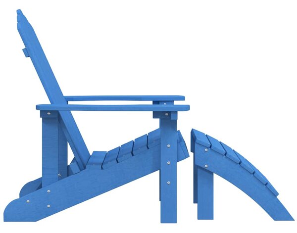 Zahradní křeslo Adirondack s podnožkou HDPE akvamarínové 318648