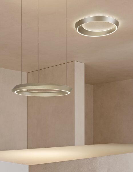 Lodes 19921 6727 Tidal, kulaté závěsné svítidlo LED 33W 2700K, hnědá/bílá, průměr 60cm, TRIAC