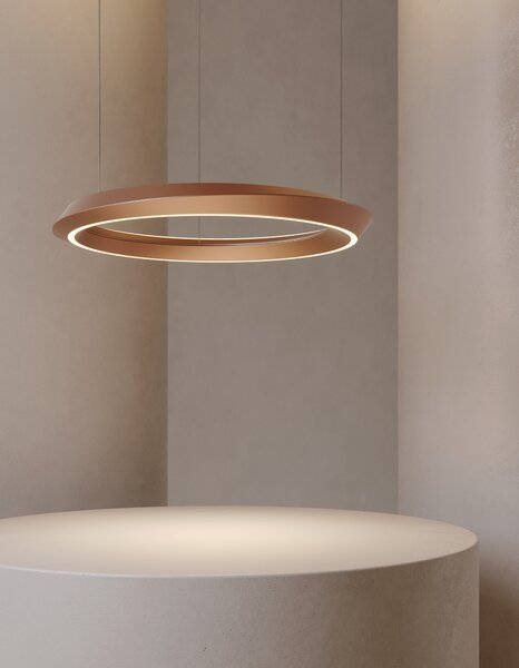 Lodes 19921 6727 Tidal, kulaté závěsné svítidlo LED 33W 2700K, hnědá/bílá, průměr 60cm, TRIAC