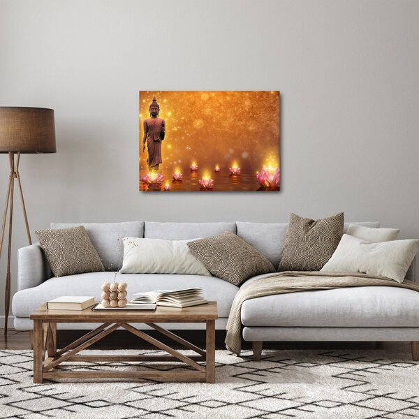 Obraz - Buddha ve zlatém třpytu (70x50 cm)