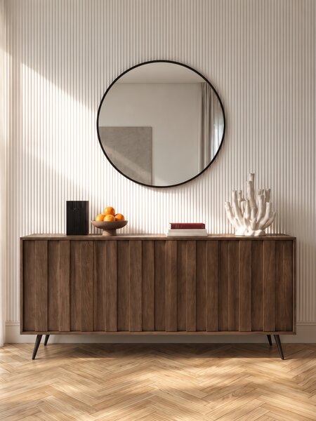 Moderní komoda Flaro 183 cm s osvětlením - dub dunin