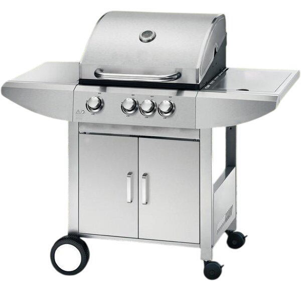 Plynový nerez BBQ gril Wellington +boční hořák +el. jehla-rožeň ZDARMA, 121,7 x 56,7 x 114,3 cm