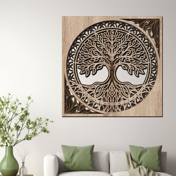 Dřevěný strom ZÁZRAKŮ | Rozměry (cm): 40x40 | Zvolte barvu dekoru: Dub sunoma-Ořech-Wenge