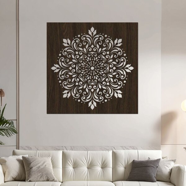 Dřevěná mandala LASKYPLNÉHO DOMOVA | Rozměry (cm): 40x40 | Zvolte barvu dekoru: Dub Sonoma