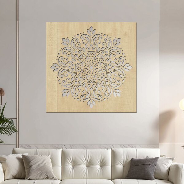 Dřevěná mandala LASKYPLNÉHO DOMOVA | Rozměry (cm): 40x40 | Zvolte barvu dekoru: Dub Sonoma
