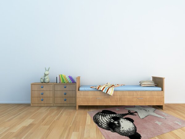 Vopi, Dětský koberec Kiddo A1083 pink, 160x230, růžová, dětský pokoj