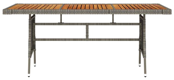 Zahradní stůl šedý 160 x 70 x 72 cm polyratan a masivní akácie 318697