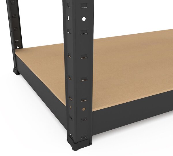 Kovový regál ECONOMY 220x90x45 6 polic - černá