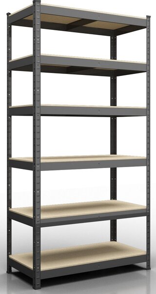 Kovový regál ECONOMY 220x90x45 6 polic - černá
