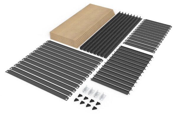Kovový regál ECONOMY 220x90x45 6 polic - černá