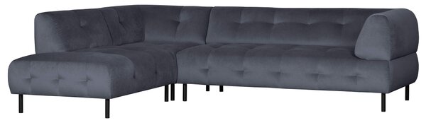 Rohová pohovka dyoll levá 267 cm praný samet šedá