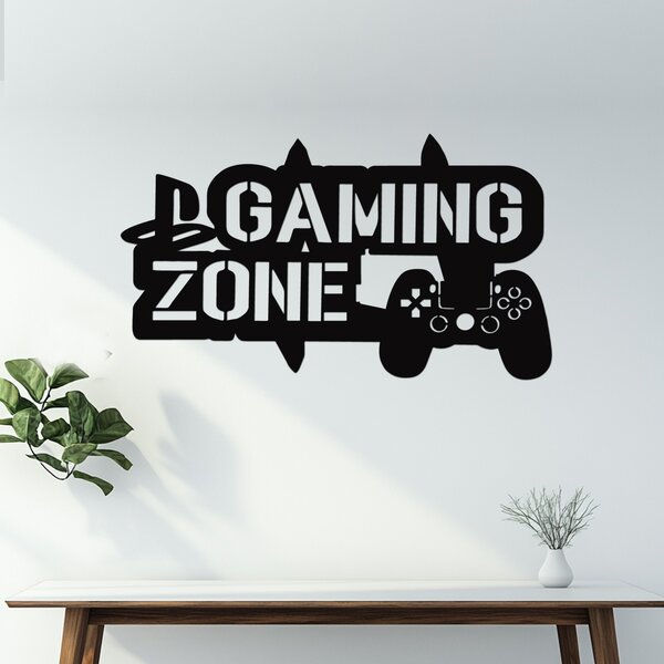 Dřevěná dekorace GAMING ZONE | Rozměry (cm): 40x23 | Zvolte barvu dekoru: Buk