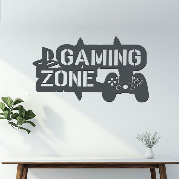 Dřevěná dekorace GAMING ZONE | Rozměry (cm): 40x23 | Zvolte barvu dekoru: Buk