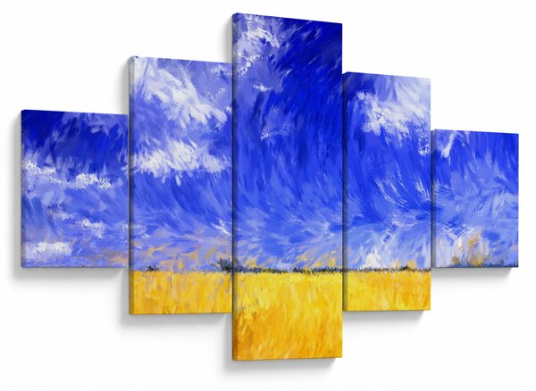 Obraz - Olejomalba, Zlaté pole (125x70 cm)