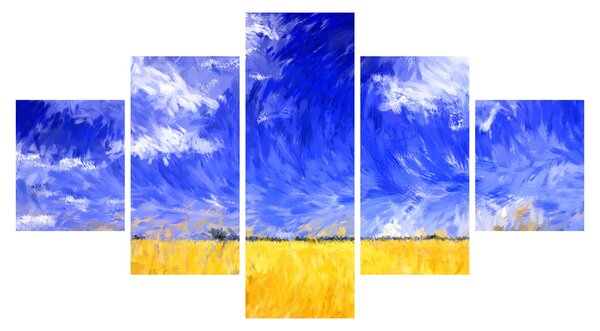 Obraz - Olejomalba, Zlaté pole (125x70 cm)