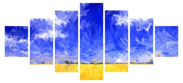 Obraz - Olejomalba, Zlaté pole (210x100 cm)