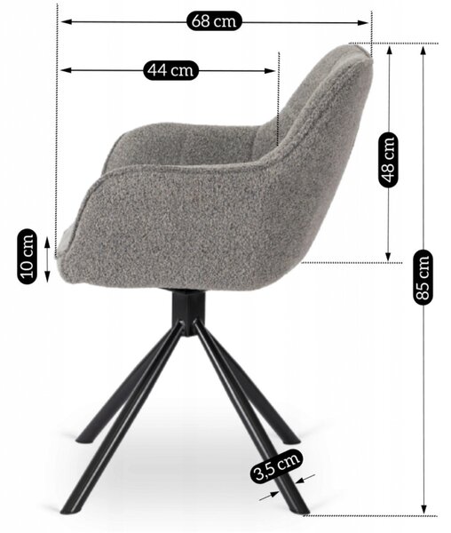 Jídelní židle Patto (šedá). Akce -10%