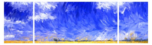 Obraz - Olejomalba, Zlaté pole (170x50 cm)