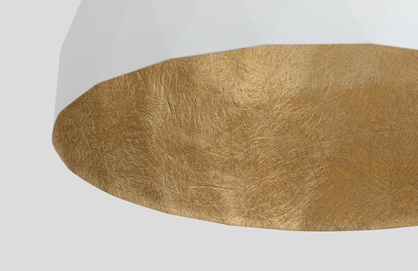 Nordic Design Bílo zlaté kovové závěsné světlo Leontine 35 cm