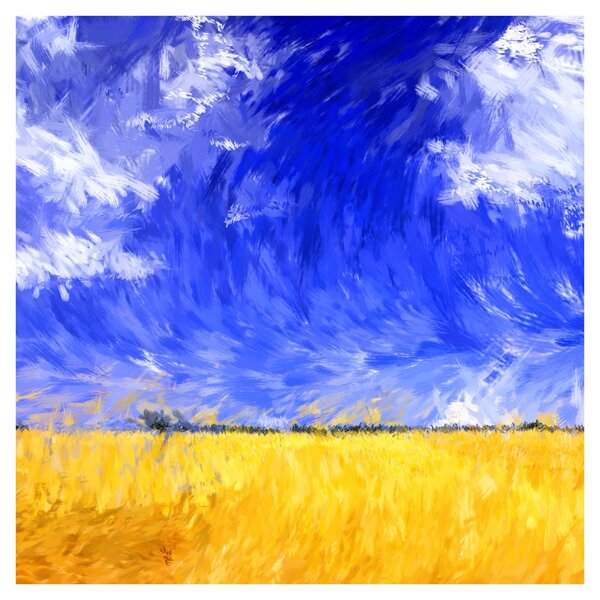 Obraz - Olejomalba, Zlaté pole (30x30 cm)