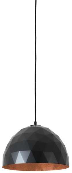Nordic Design Černo měděné kovové závěsné světlo Leontine 35 cm