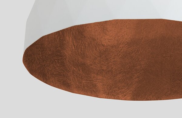 Nordic Design Bílo měděné kovové závěsné světlo Leontine 35 cm