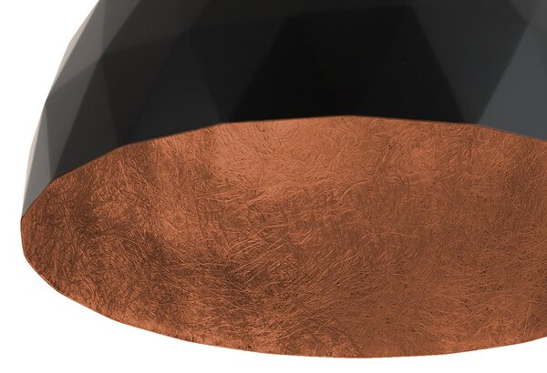 Nordic Design Černo měděné kovové závěsné světlo Leontine 35 cm