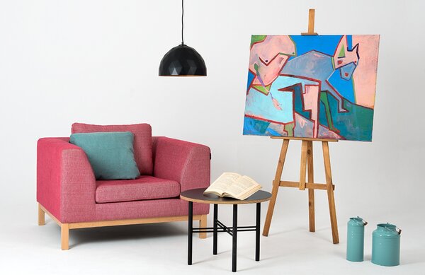 Nordic Design Černo měděné kovové závěsné světlo Leontine 35 cm