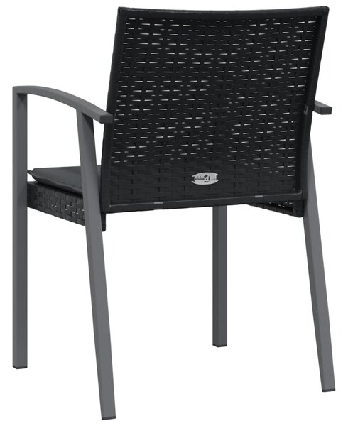 Zahradní židle s poduškami 4 ks černé 56,5x57x83 cm polyratan 3187079