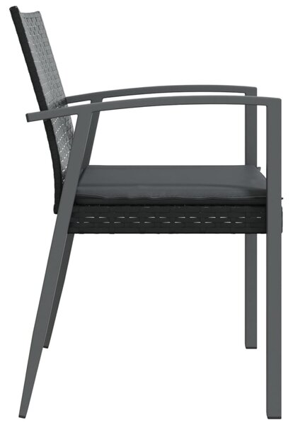 Zahradní židle s poduškami 4 ks černé 56,5x57x83 cm polyratan 3187079