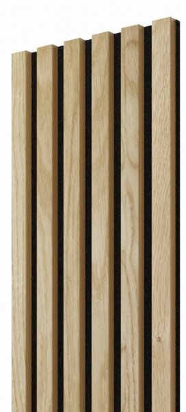 Akustický panel, dubová dýha, černý filc, 30x275 cm