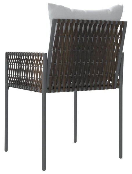 Zahradní židle s poduškami 4 ks hnědé 54 x 61 x 83 cm polyratan 3187087