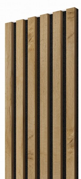 Akustický panel, Dub Wotan, černý filc, 30x275 cm