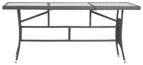 Zahradní stůl černý 170 x 80 x 74 cm polyratan 318714