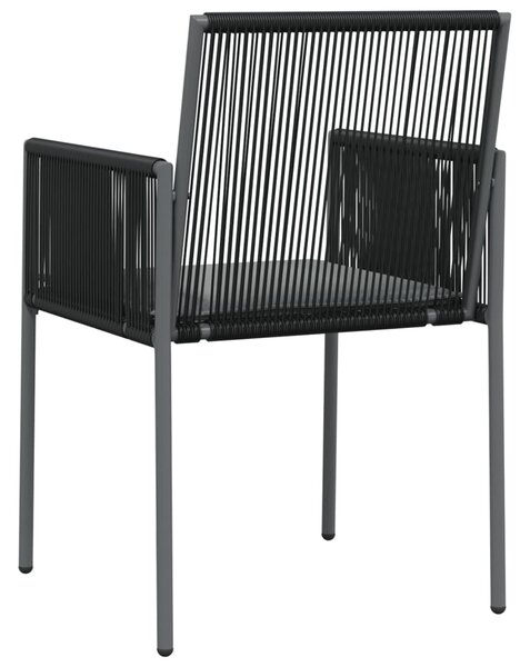 Zahradní židle s poduškami 4 ks černé 54x60,5x83,5 cm polyratan 3187091