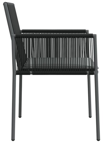 Zahradní židle s poduškami 4 ks černé 54x60,5x83,5 cm polyratan 3187091