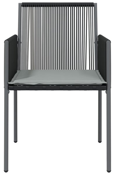 Zahradní židle s poduškami 4 ks černé 54x60,5x83,5 cm polyratan 3187091
