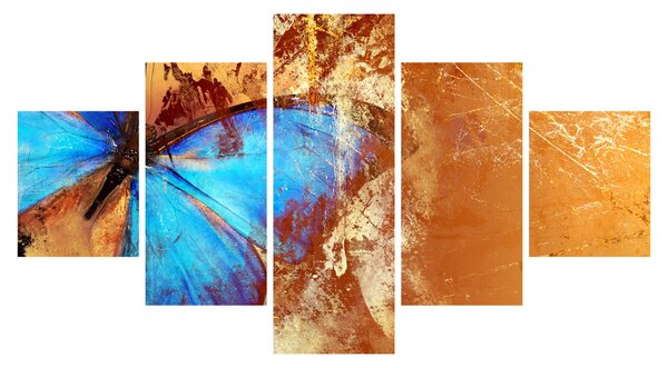 Obraz - Modrý motýl (125x70 cm)