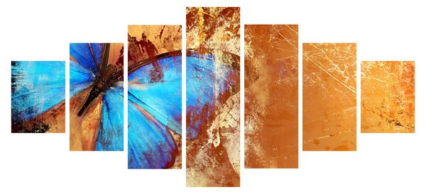 Obraz - Modrý motýl (210x100 cm)